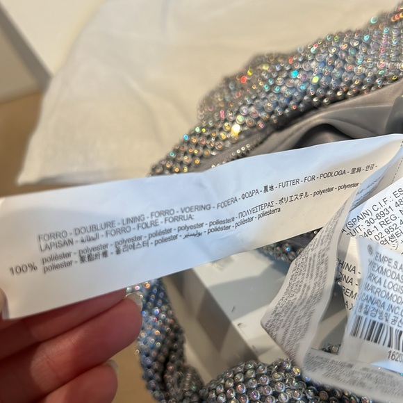 NWOT ZARA Crystal Sparkle Twist Handle Shoulder Bag - Picture 13 of 13